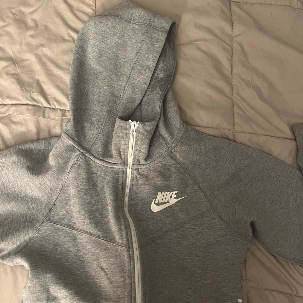 Gray Nike Cinched Zip Up hoodie